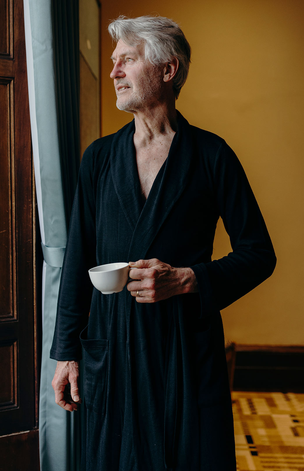 Black Superfine Merino Wool Nightgown