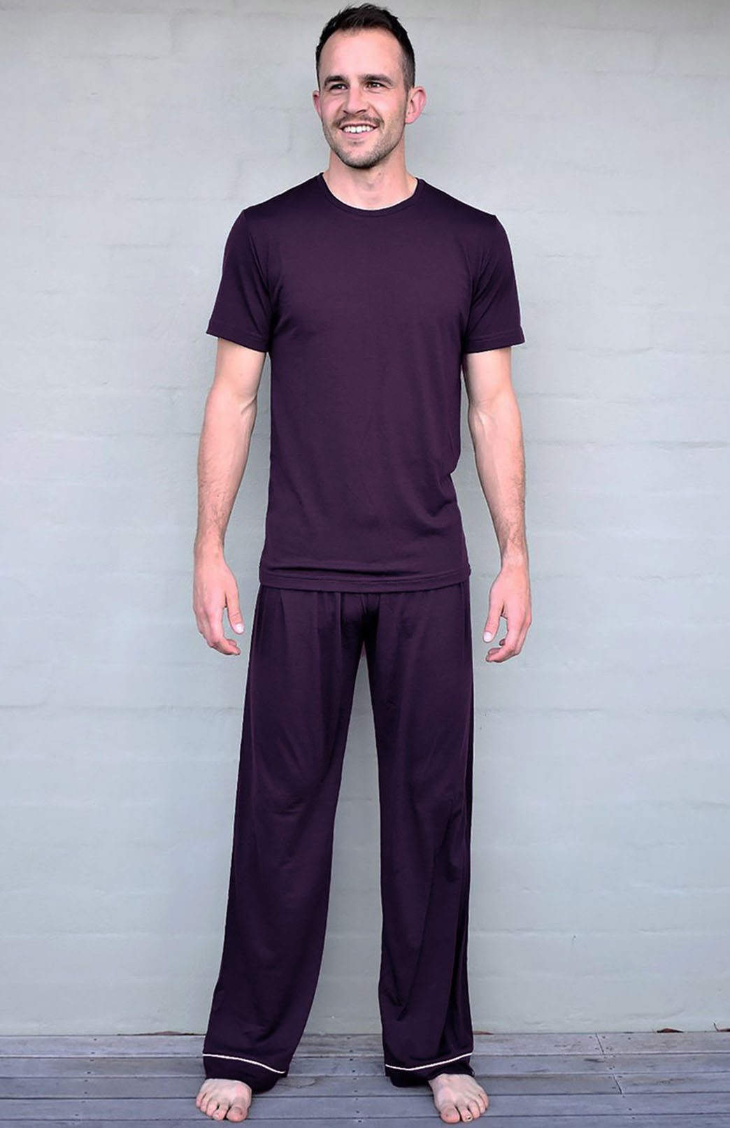 Men's T-Shirt & Long Pant PJ Set Men's Superfine Merino Wool T-Shirt and Long Pant Pyjama Set