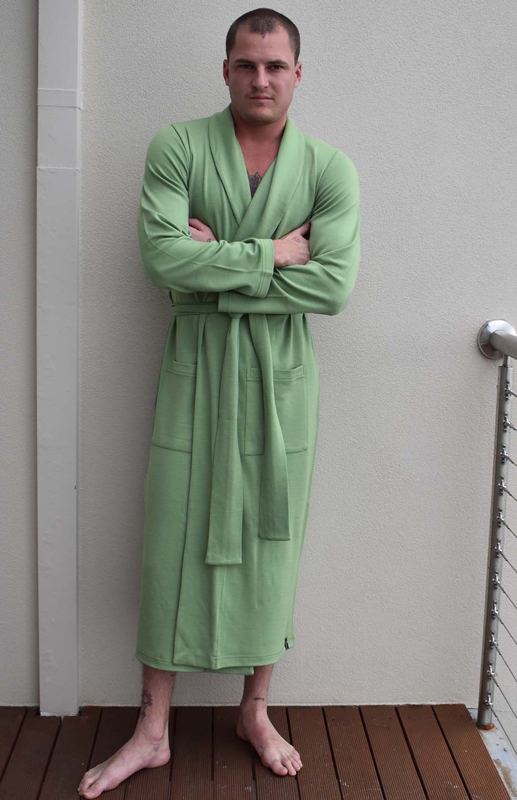 Matcha Green Superfine Merino Wool Nightgown 