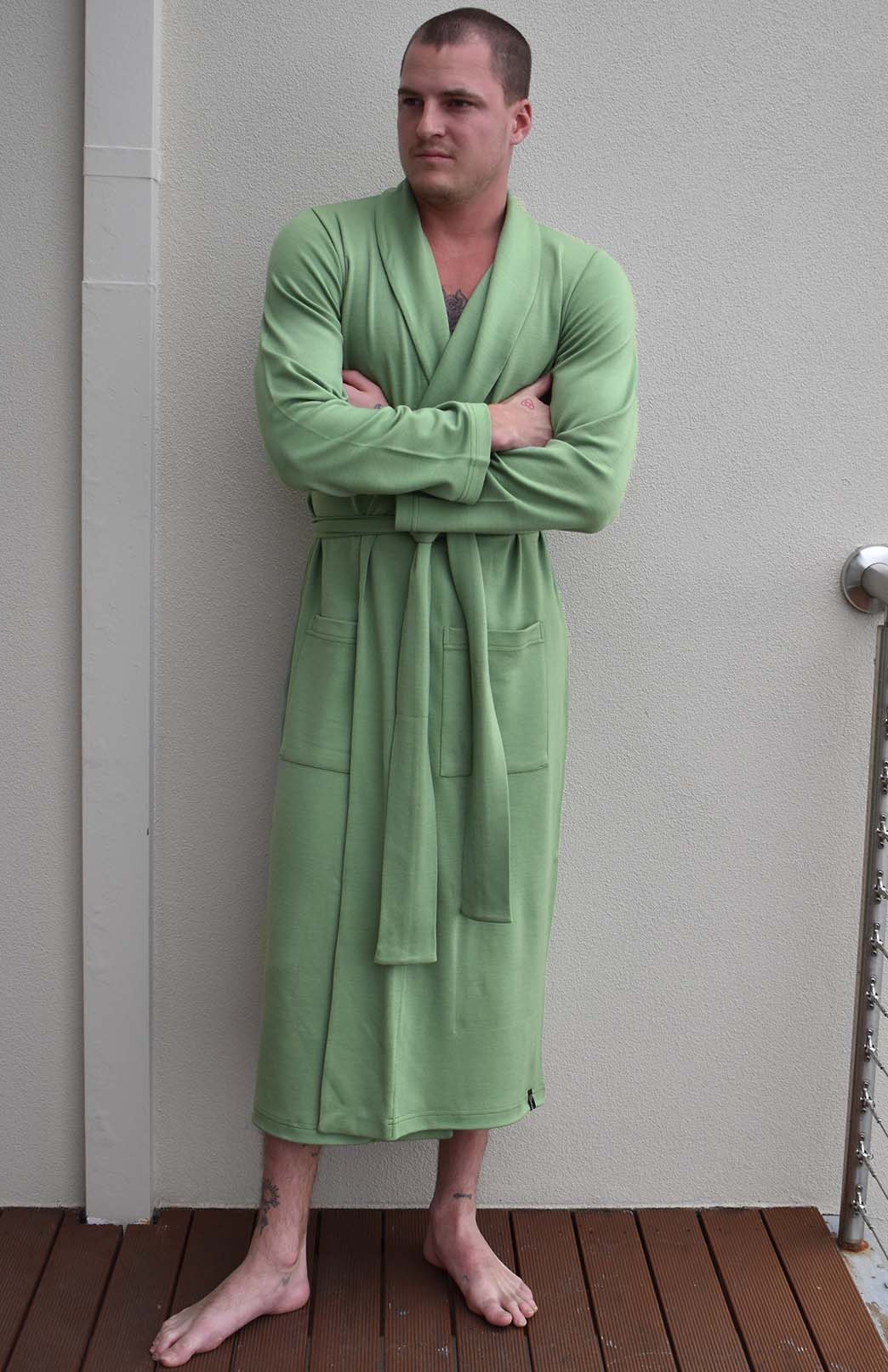 Matcha Green Superfine Merino Wool Nightgown 