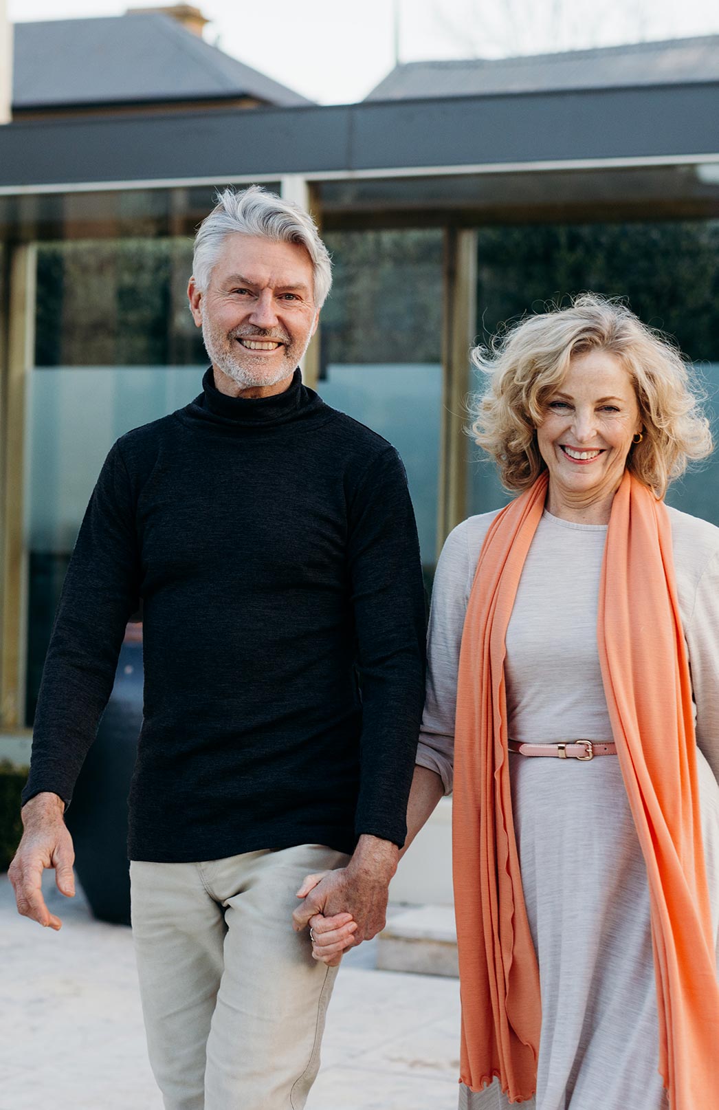 Polo Neck Top Men's Merino Wool Long Sleeve Top