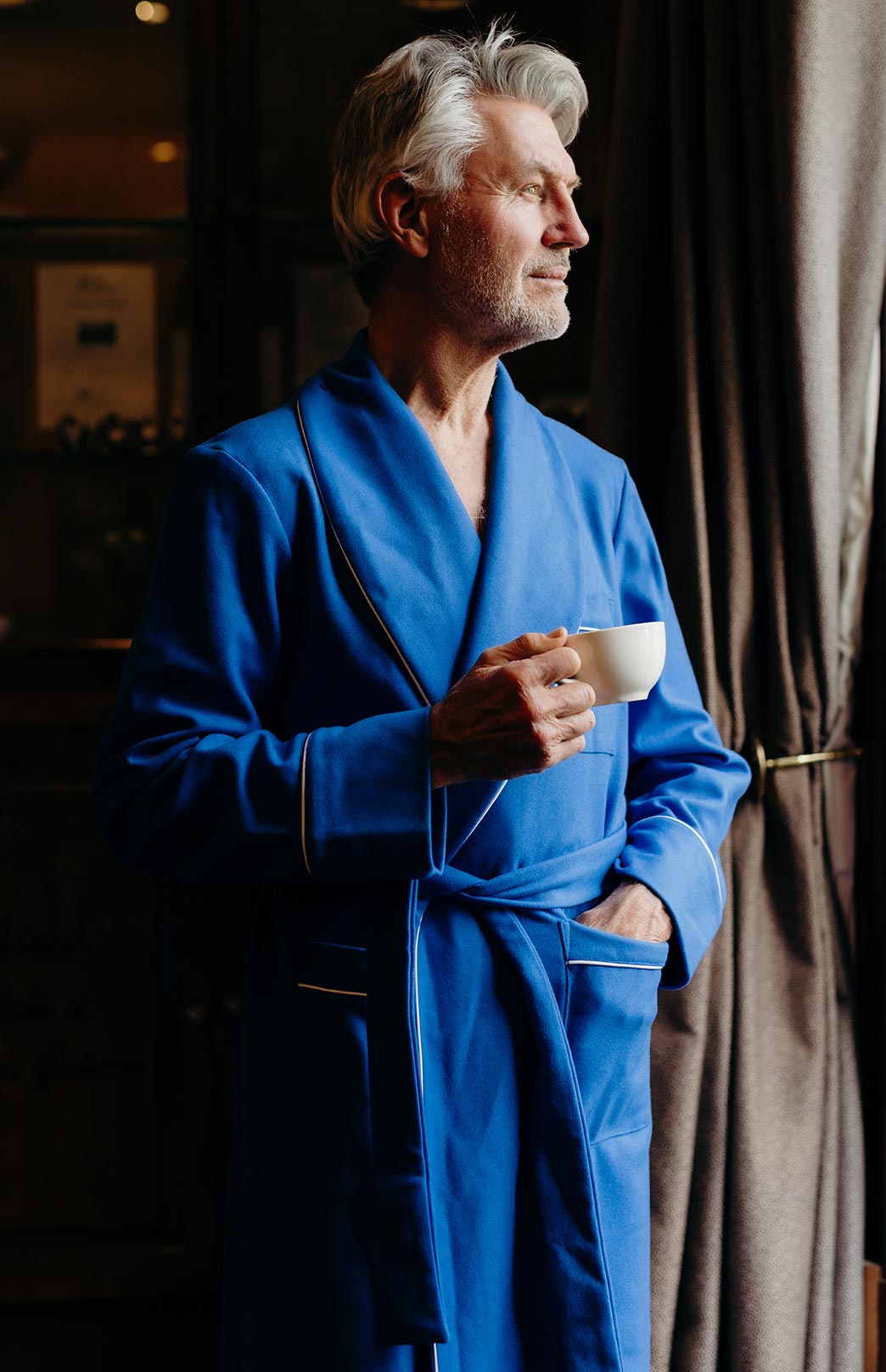 Azure Blue Wool and Cashmere Blend Nightgown 