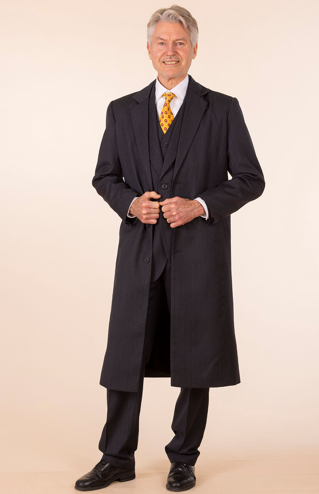 Men's Merino Wool Trench Coat | Smitten Merino Obsidian Grey Herringbone / XL (to fit 44-45" Inch chest) Men's Merino Wool Trench Coat | Smitten Merino Obsidian Grey Herringbone / XL (to fit 44-45" Inch chest)