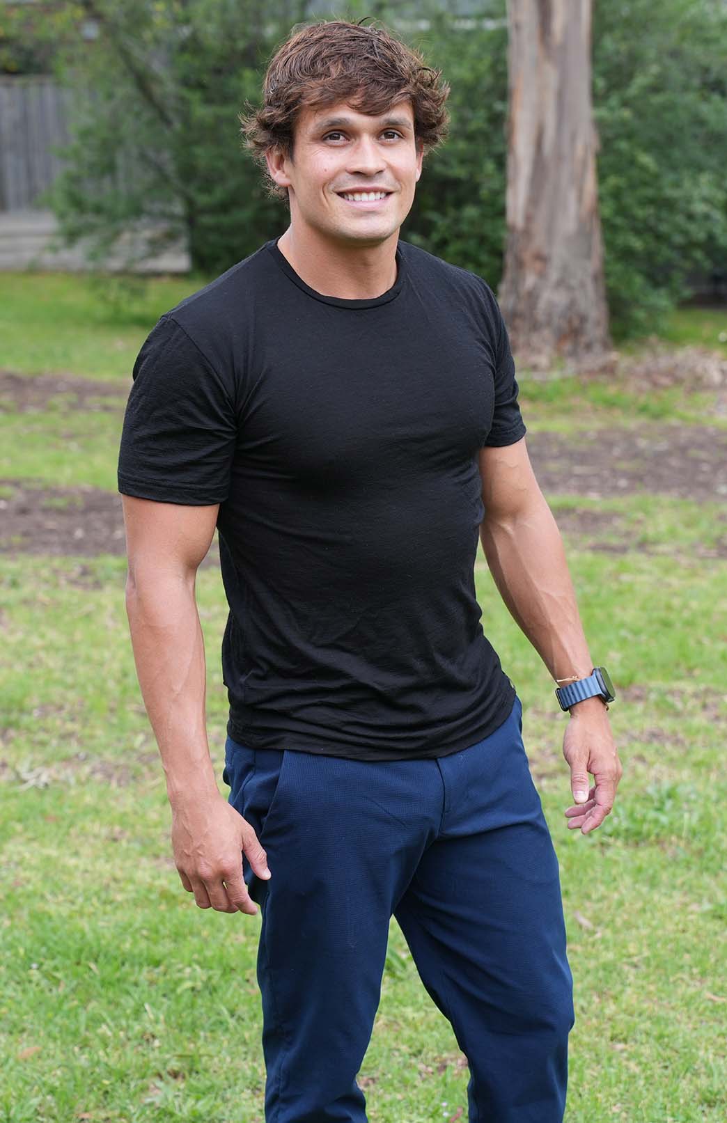 Black Men's Merino Wool T-Shirt