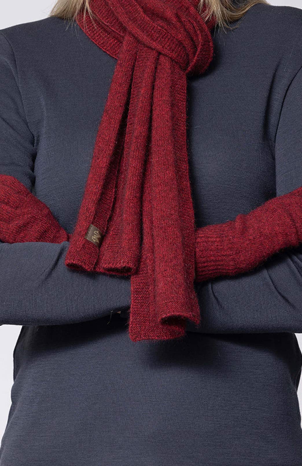 Amazon Red Unisex Merino Wool &amp; Possum Fur Gloves 