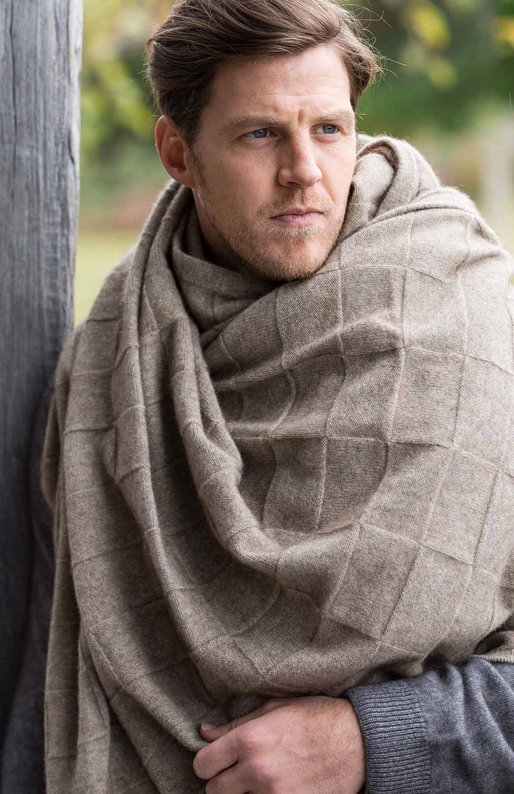 Oatmeal Merino &amp; Possum Queen Size Throw Blanket