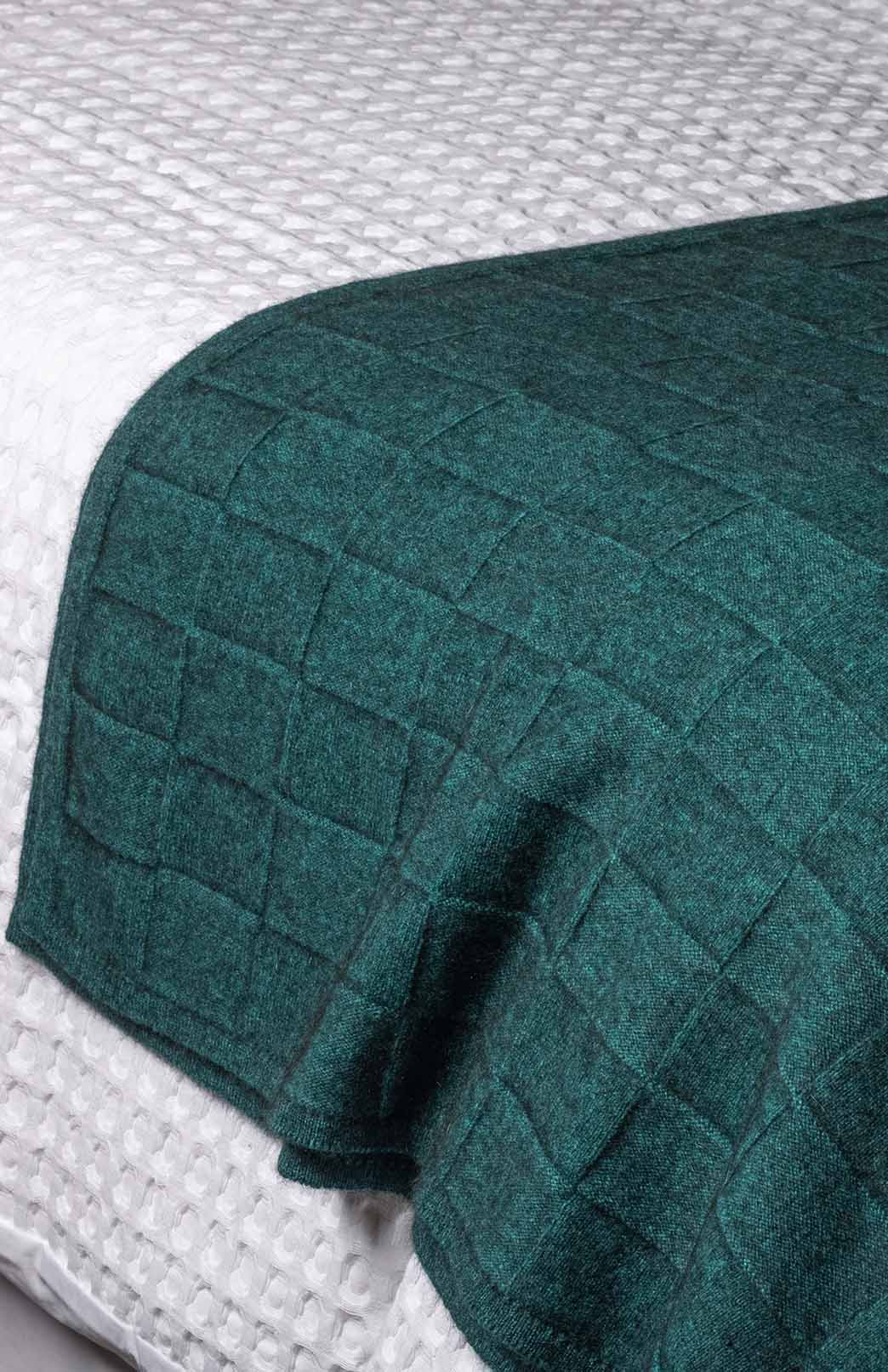 Teal Green Merino &amp; Possum Queen Size Throw Blanket