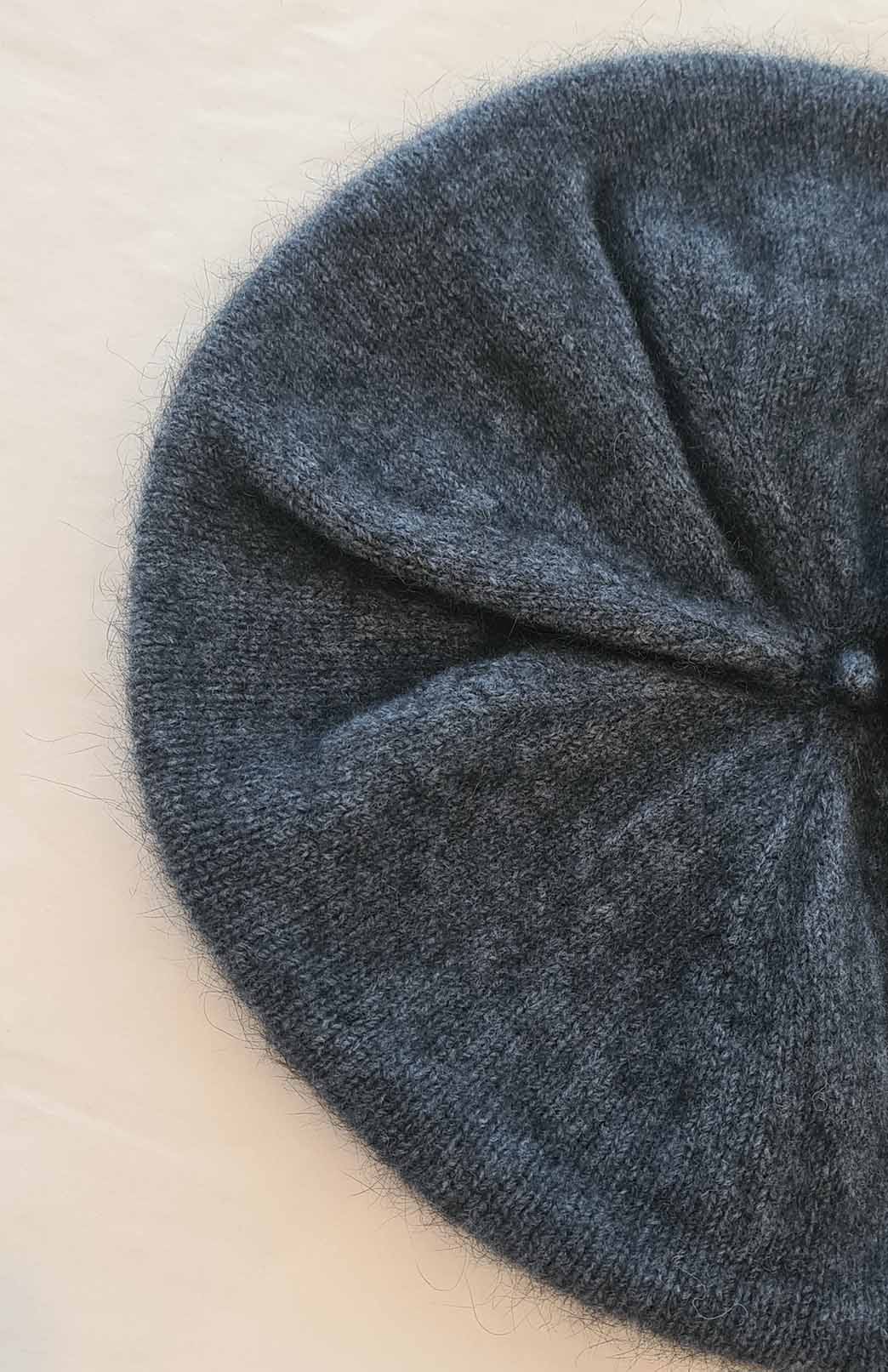 Steel Blue Unisex Merino Wool &amp; Possum Fur Beret