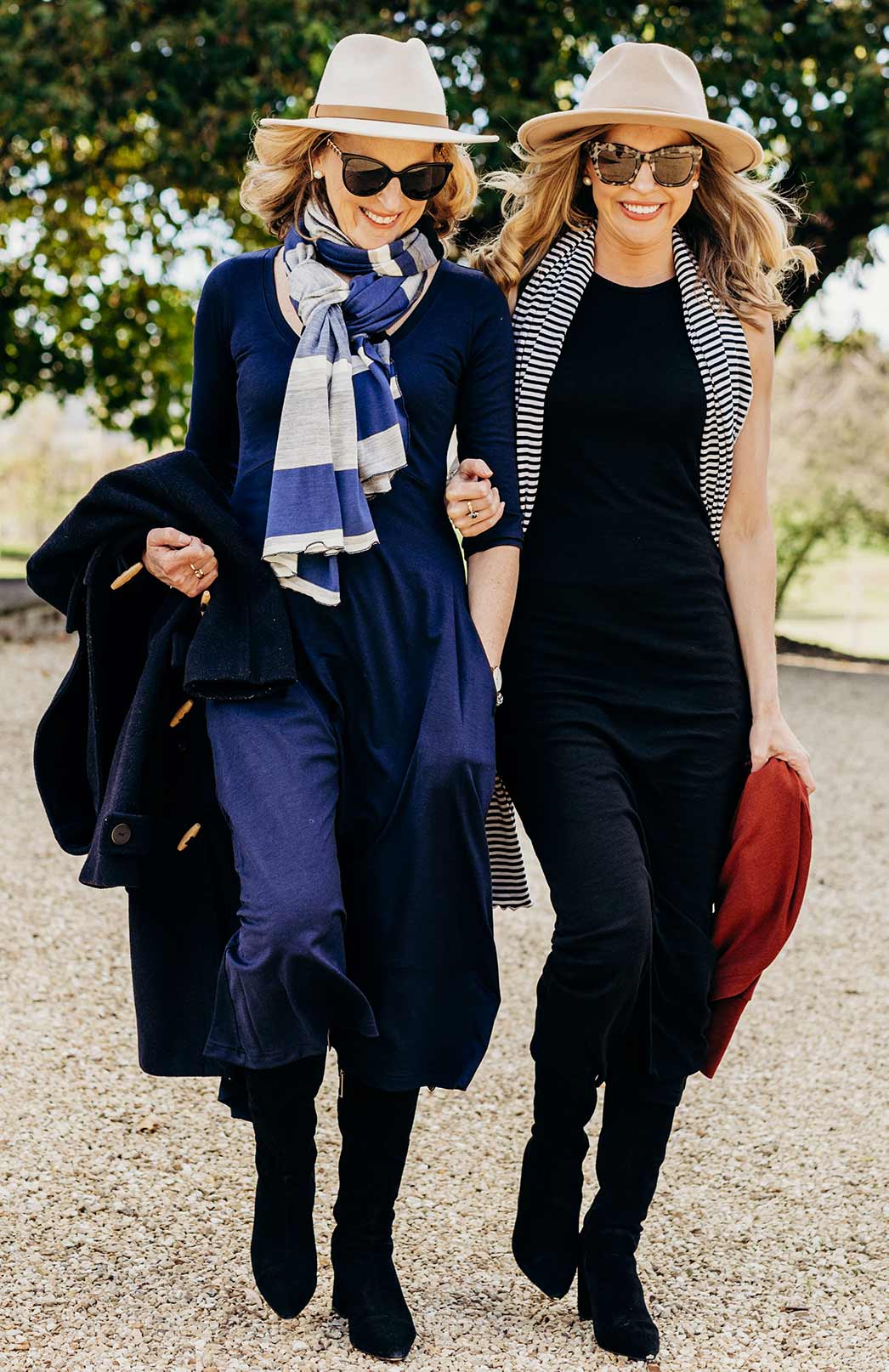 Denim Grey & Black Stripe Women's Merino Wool Multi Striped Scarf