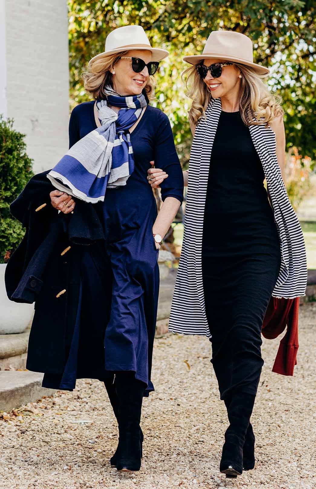 Denim Grey & Black Stripe Women's Merino Wool Multi Striped Scarf