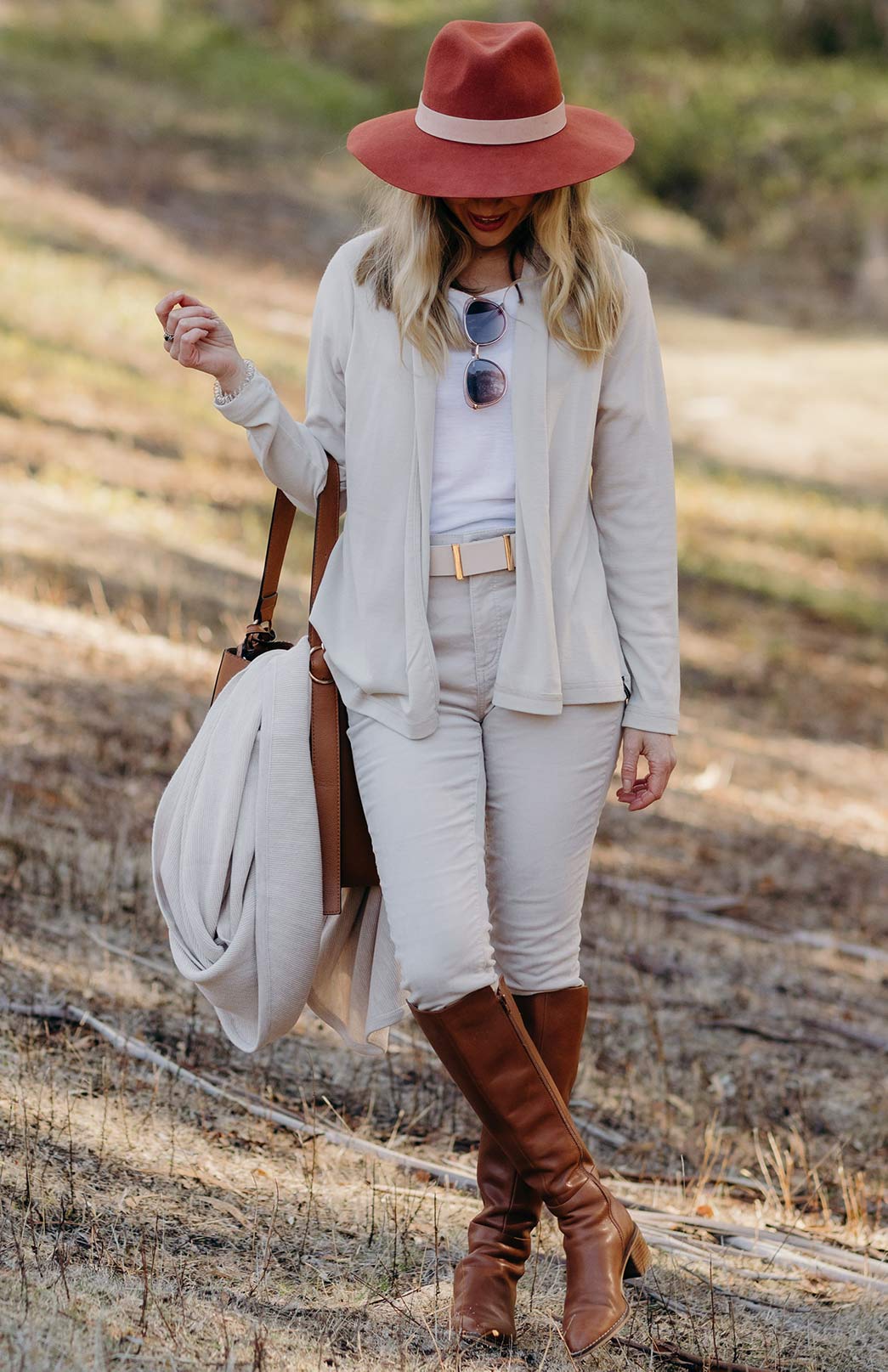 Soft Sand Women's Merino Wool Mini Drape Cardigan