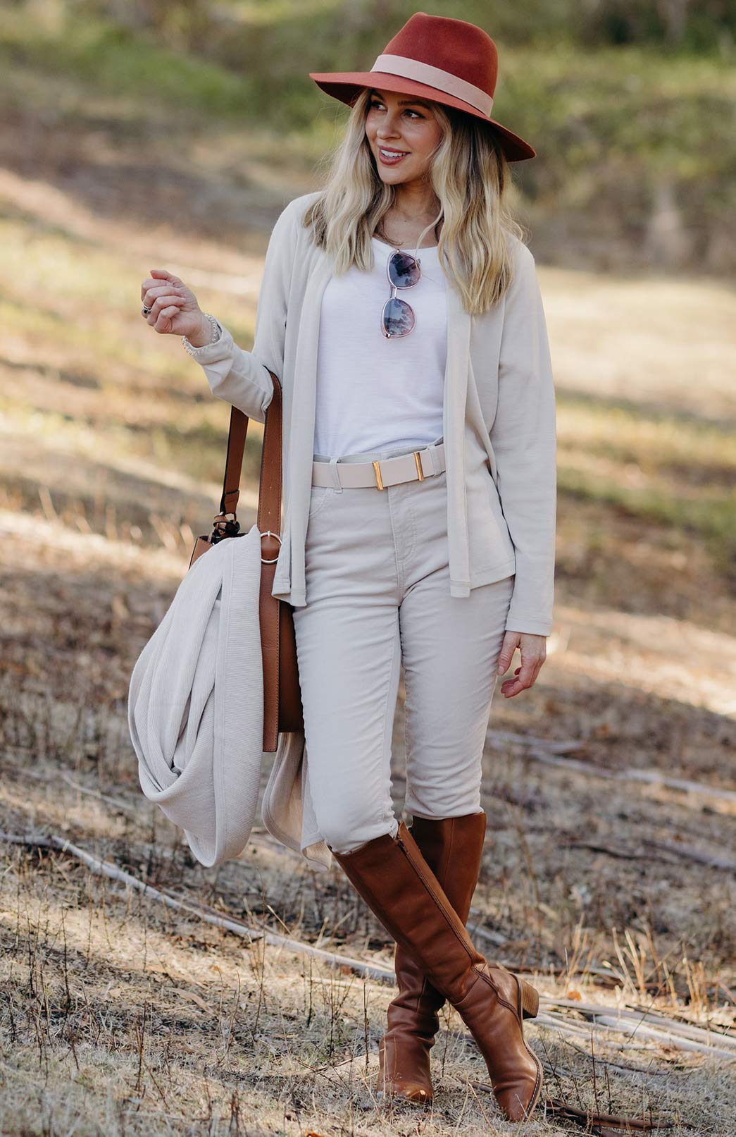 Soft Sand Women's Merino Wool Mini Drape Cardigan