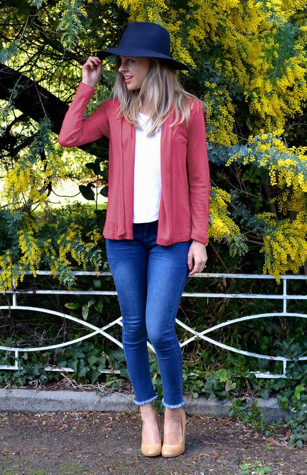 Pre Loved: Mini Drape Cardigan (size 8) Women's Merino Wool Mini Drape Cardigan