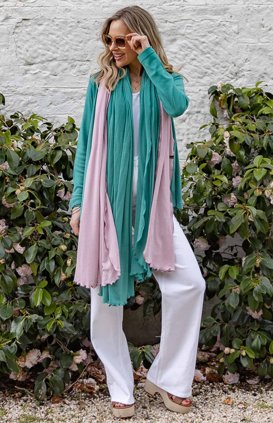 Verde Jade Green Women's Merino Wool Luxury Scarf