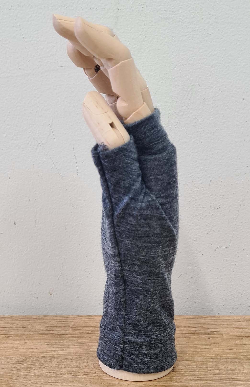 Charcoal Marl Merino Wool Thermal Fingerless Mittens