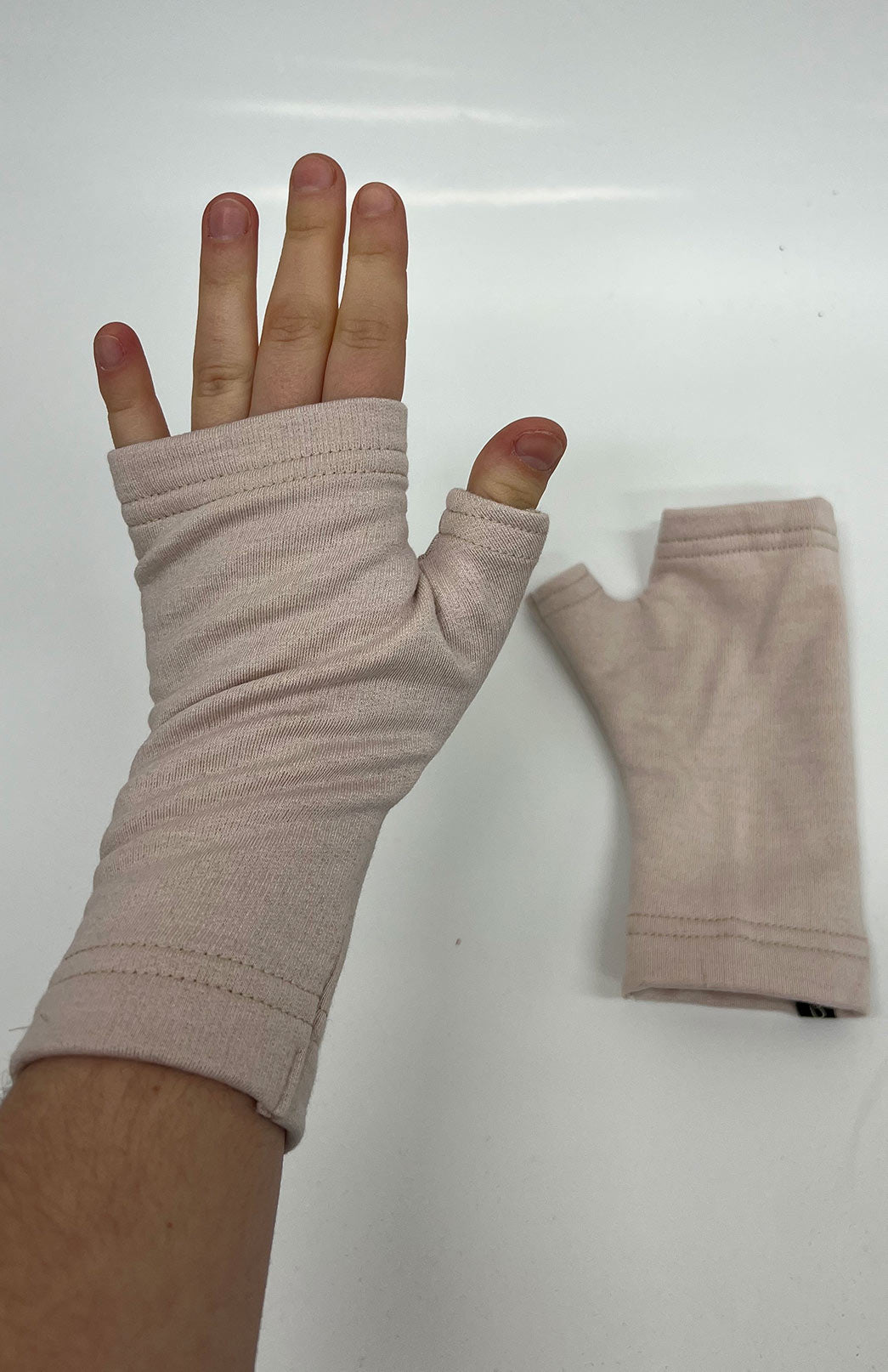 Nude Fleece Merino Wool Thermal Fingerless Mittens