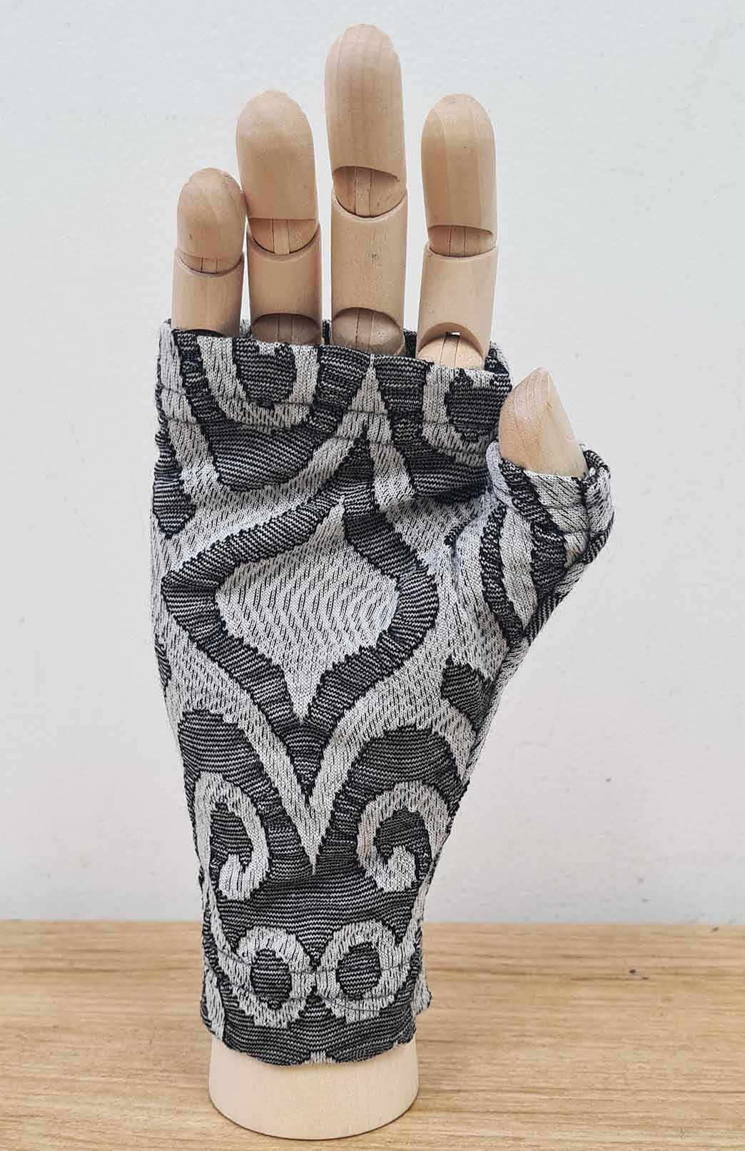 Grey Inca Merino Wool Thermal Fingerless Mittens