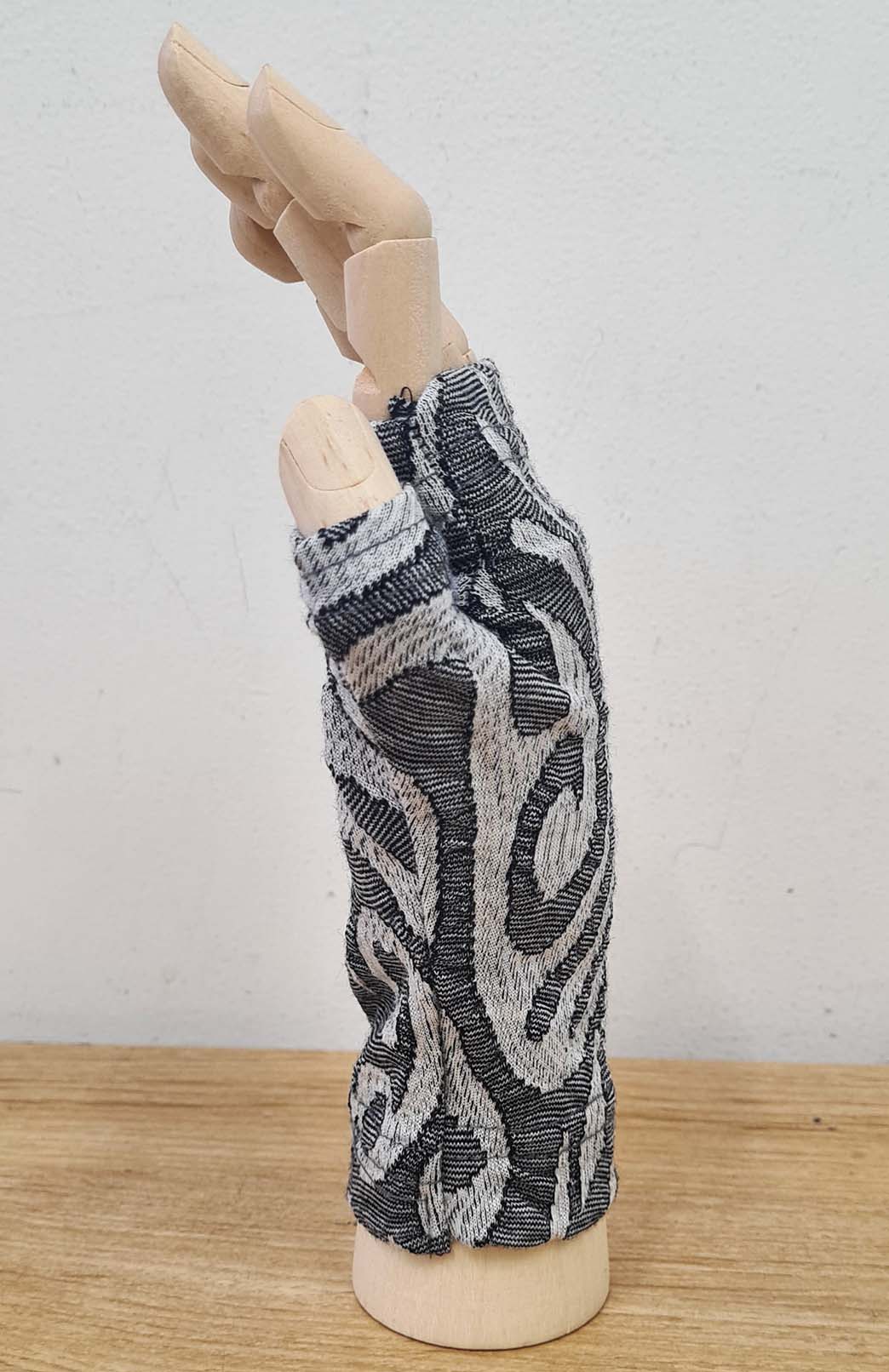Grey Inca Merino Wool Thermal Fingerless Mittens
