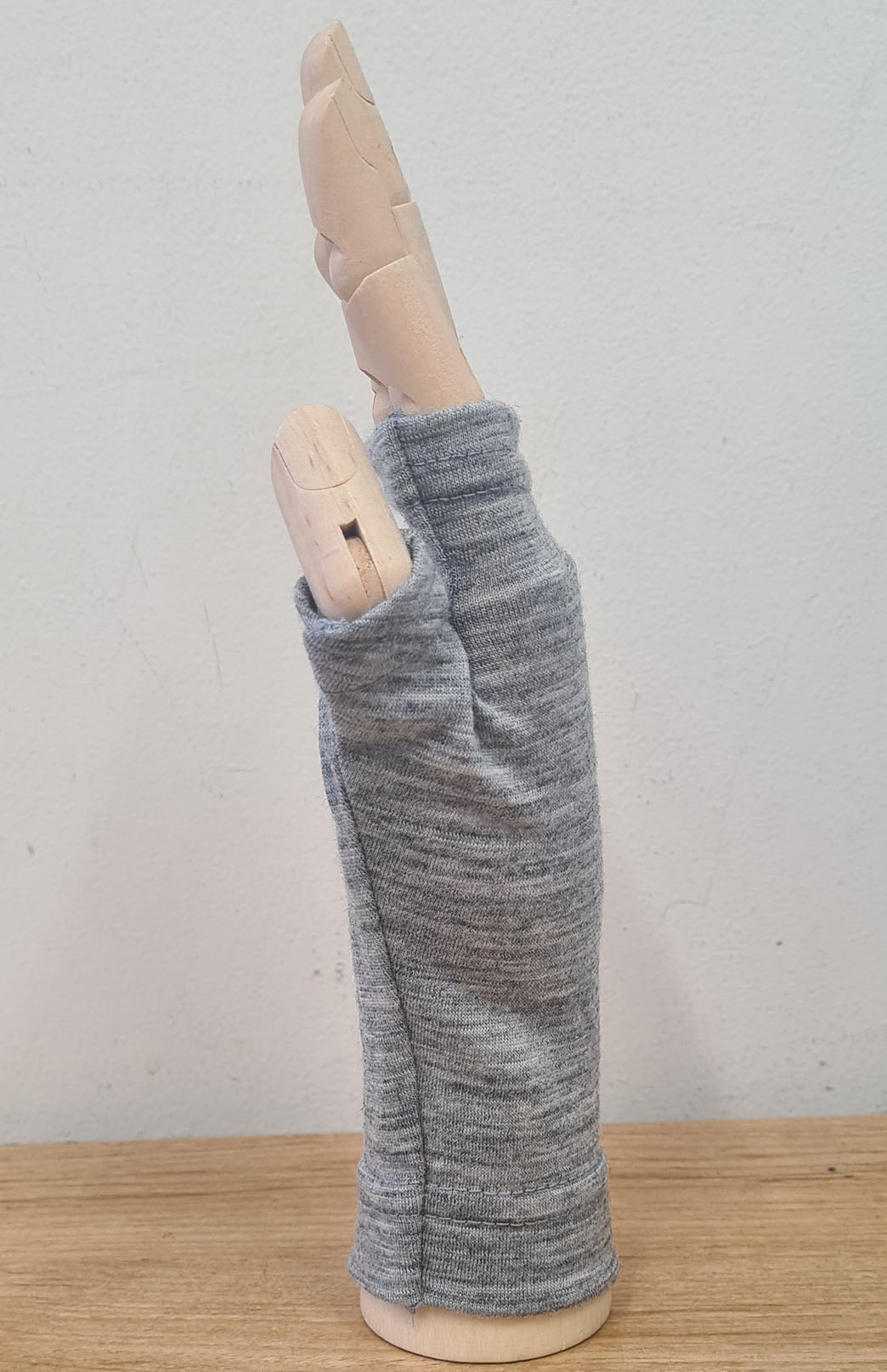 Light Grey Marl Merino Wool Thermal Fingerless Mittens