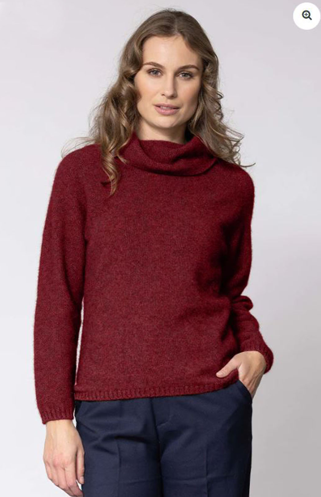Amazon Red Women&#39;s Merino and Possum Knit Cowl Neck Jumper
