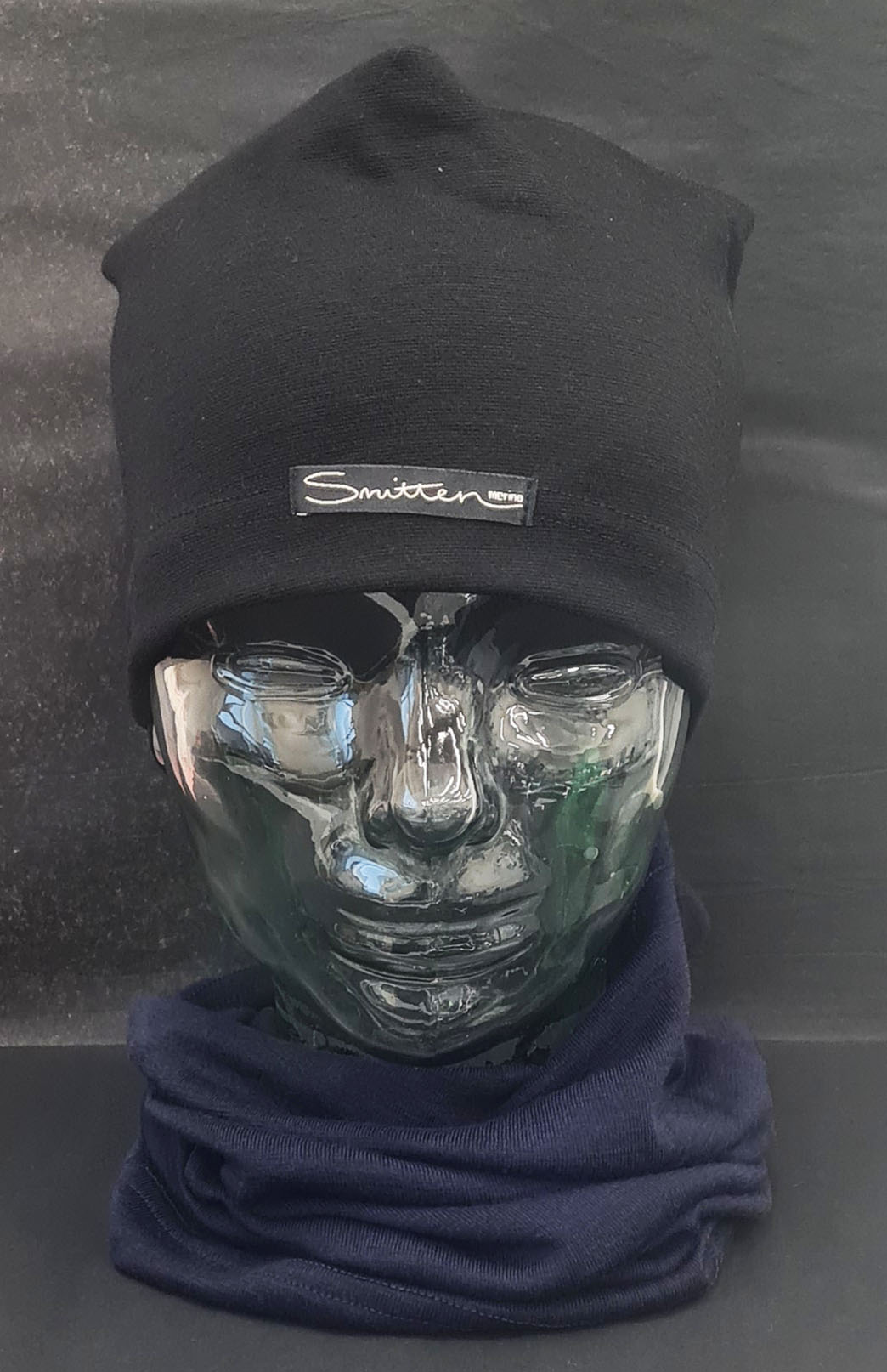 French Navy Blue Unisex Merino Wool Thermal Neck Warmer Neck Gaiter