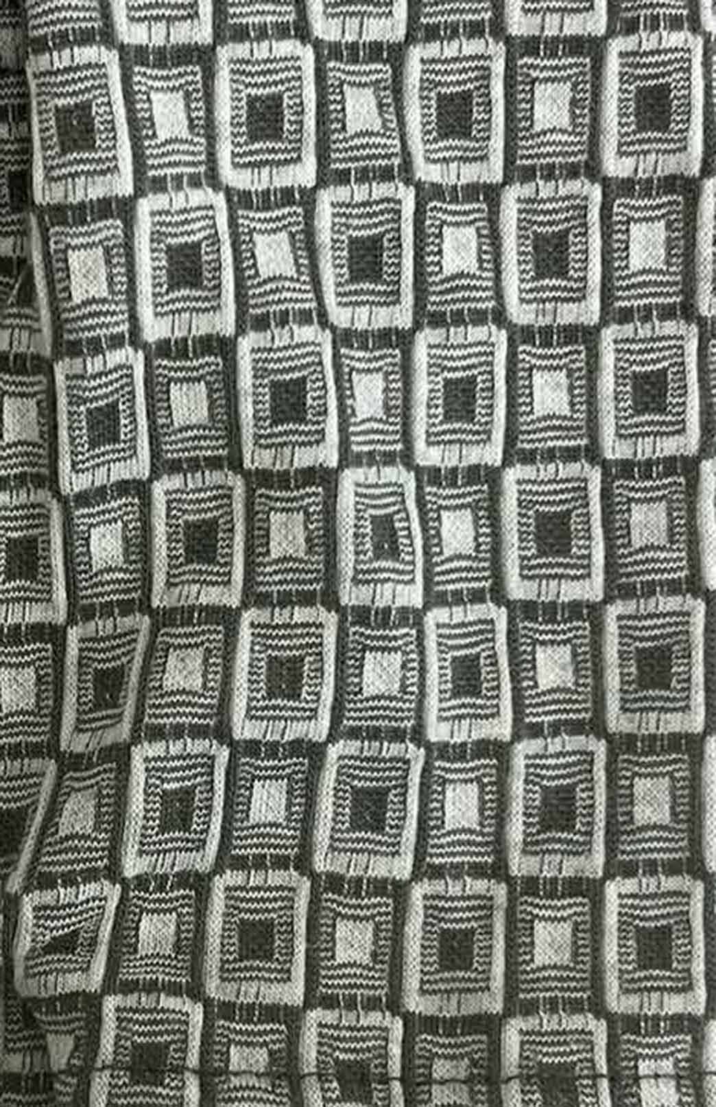 Olive & Ivory Mini Check Unisex Merino Wool Thermal Beanie