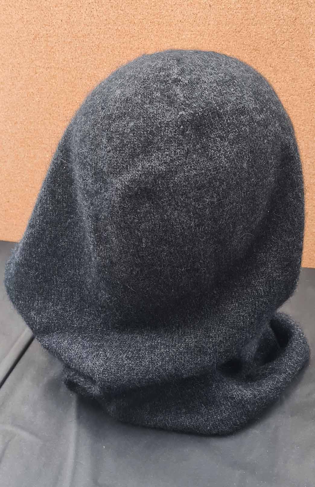 Charcoal Women's Merino Wool &amp; Possum Hood with Ties