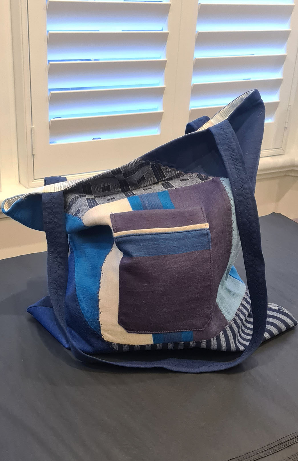Smitten Patchwork Tote Bag Merino Wool Patchwork Tote Bag