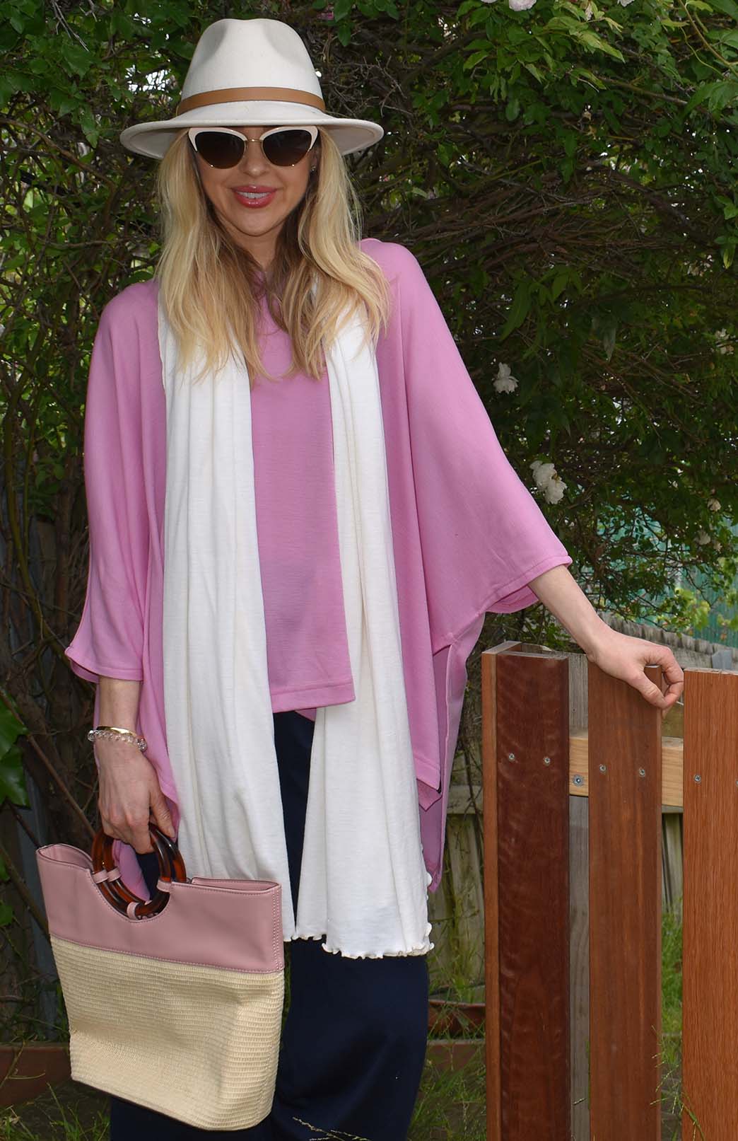 Crocus Pink Women's Merino Wool Boxy Poncho Top