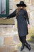 Charcoal Marl Women&#39;s Merino Wool Long Sleeve Polo Neck Dress
