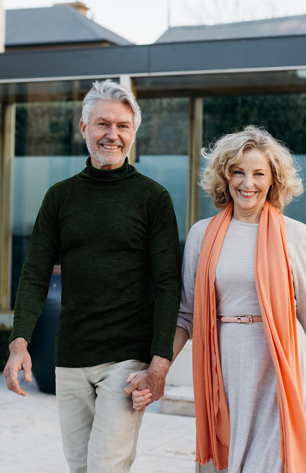 Charcoal Marl Men&#39;s Merino Wool Long Sleeve Top
