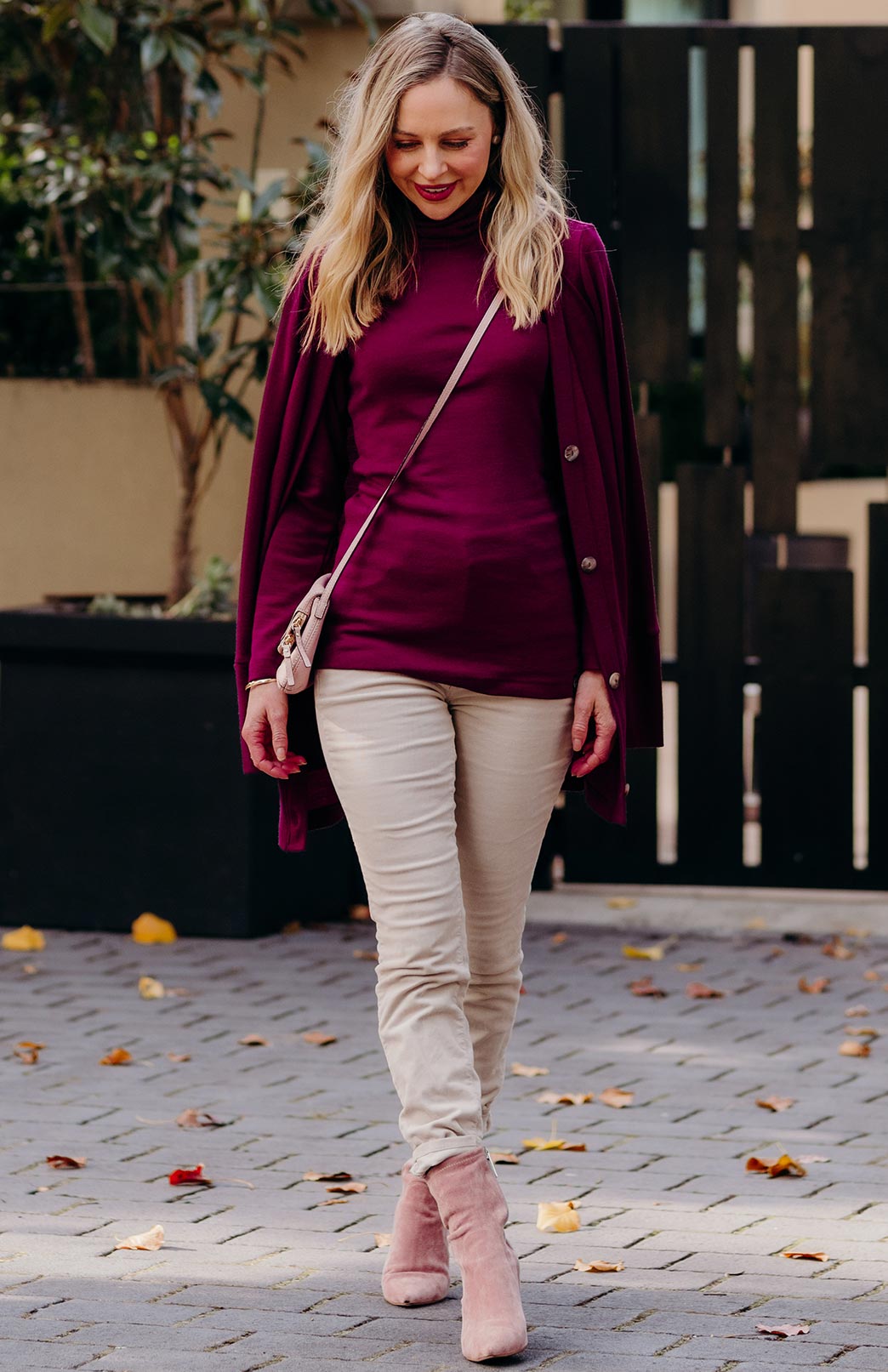 Magenta Women's Merino Wool Long Sleeve Top