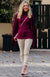 Magenta Women&#39;s Merino Wool Long Sleeve Top
