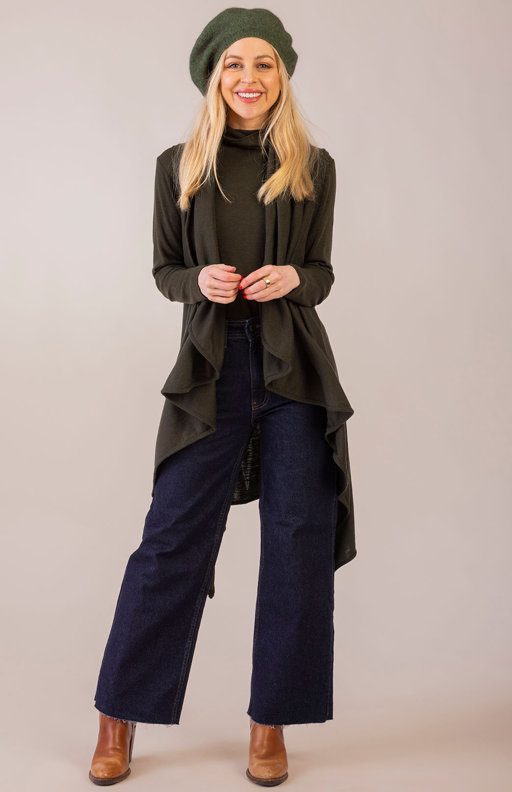 Kale Green Women's Merino Wool Long Sleeve Top