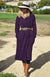 Aubergine Purple Women&#39;s Merino Wool Fleece Winter Coat 
