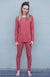 Raspberry Marl Women&#39;s Merino Wool &amp;amp; Bamboo Blend Long Sleeved Winter Pyjama Set
