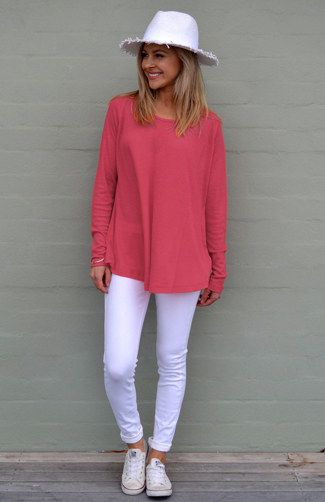 Rana Top Women's Merino Wool Long Sleeve Top with Raglan Sleeves