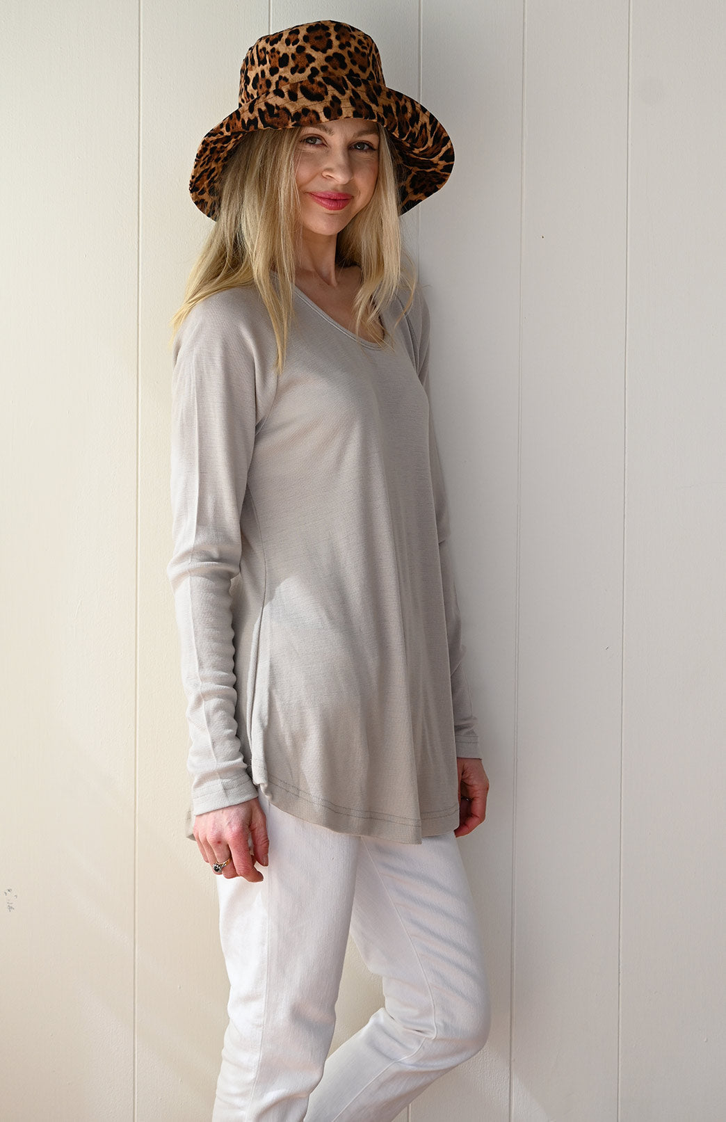 Stone Women's Merino Wool Long Sleeve Top with Raglan Sleeves