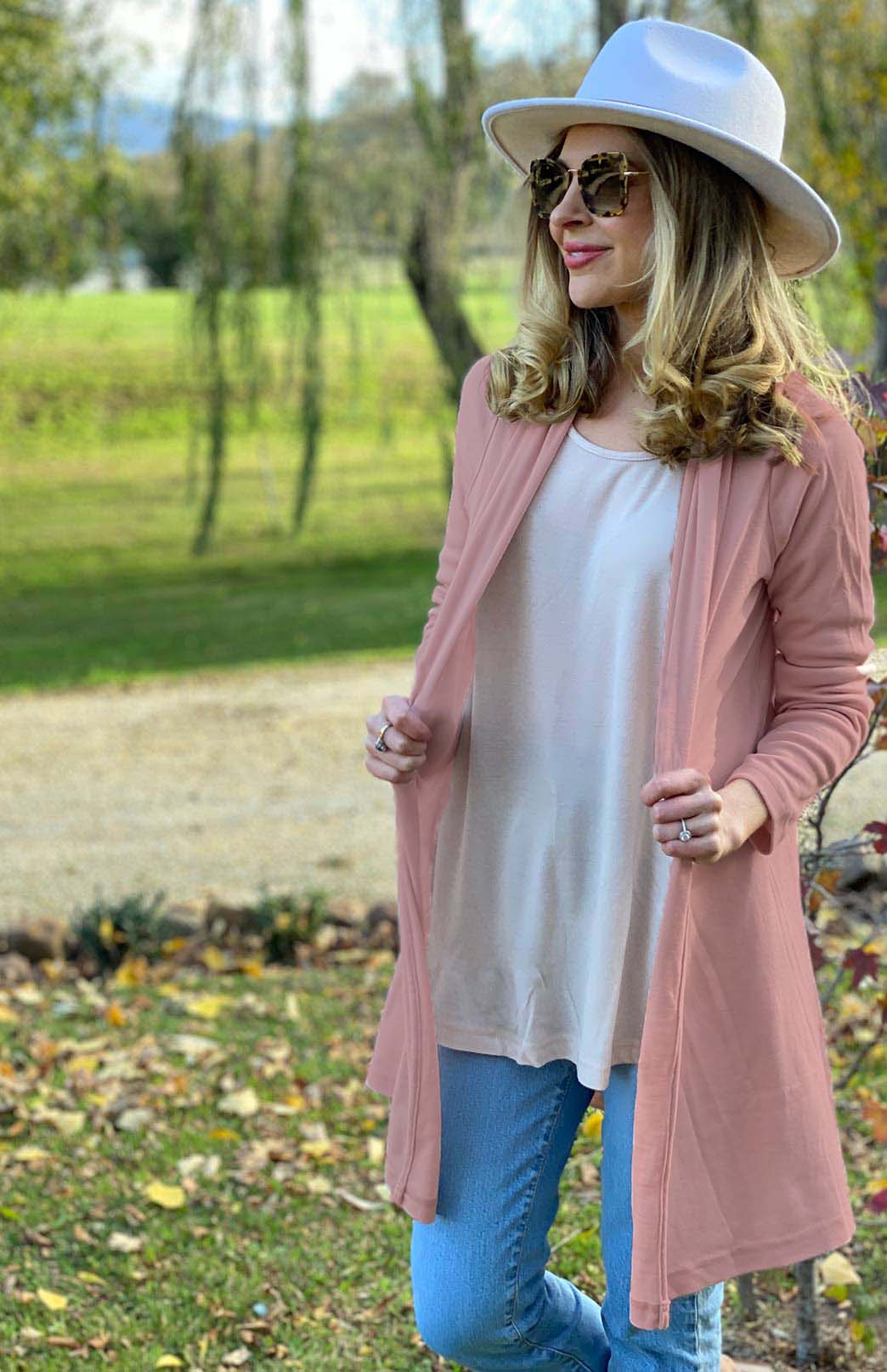 Rosewood Pink Women&#39;s Merino Wool Drape Cardigan
