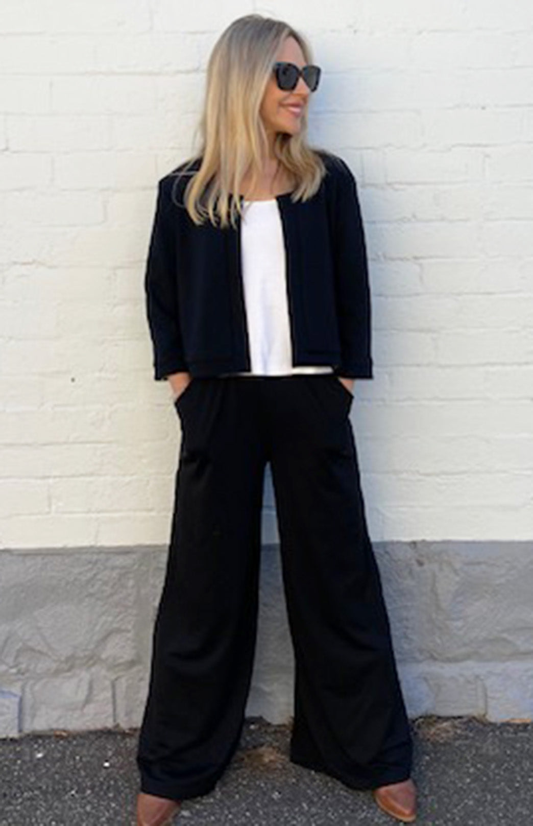 Black & Ivory Leopard Women's Merino Wool Reversible Crop Coco Jacket