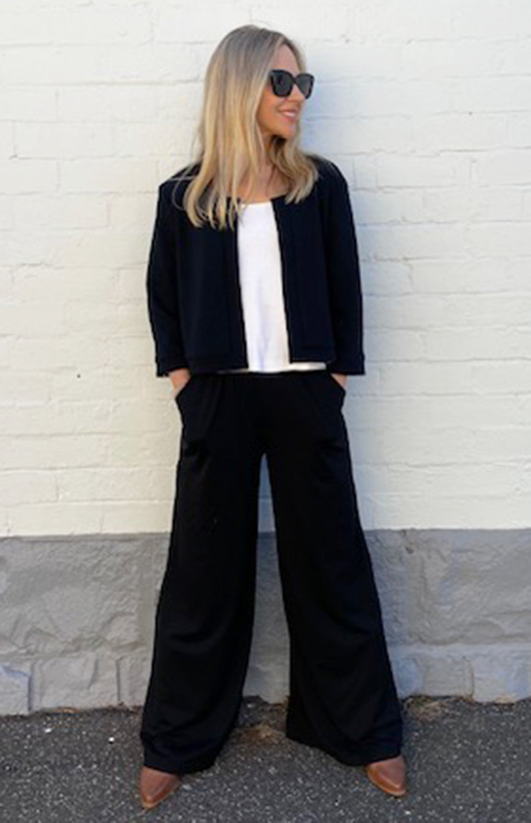 Black & Ivory Leopard Women's Merino Wool Reversible Crop Coco Jacket