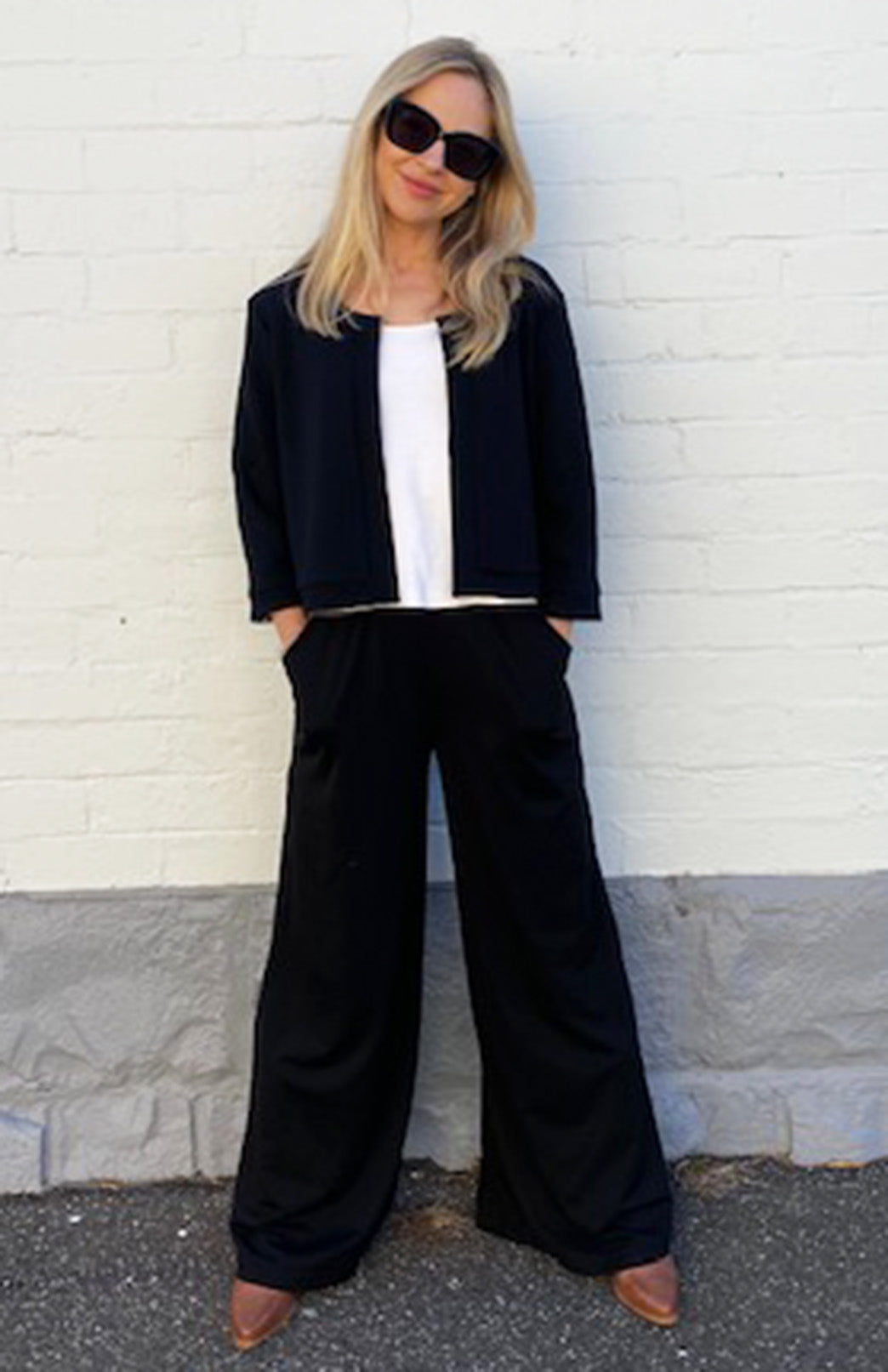 Black & Ivory Leopard Women's Merino Wool Reversible Crop Coco Jacket