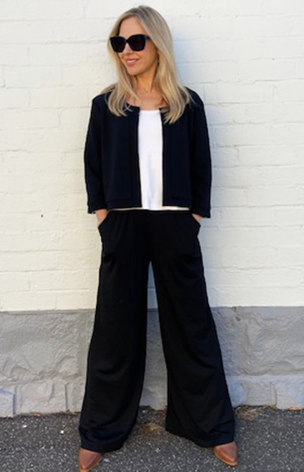 Black & Ivory Leopard Women's Merino Wool Reversible Crop Coco Jacket