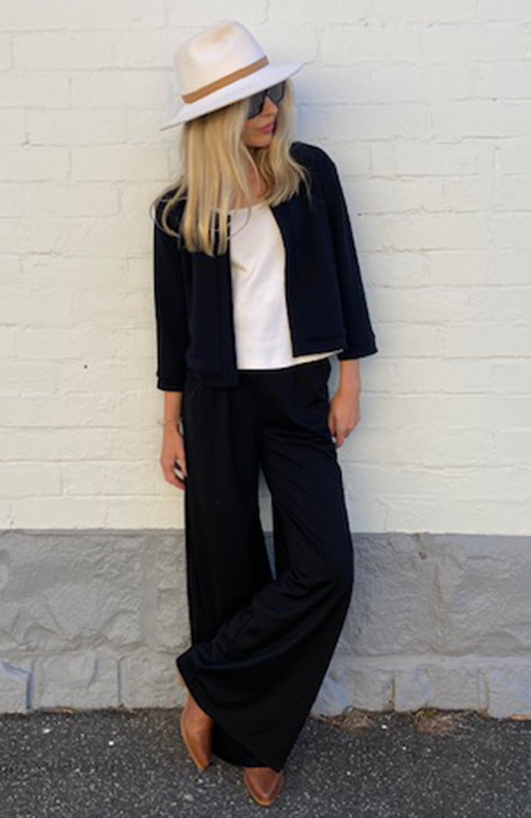 Black & Ivory Leopard Women's Merino Wool Reversible Crop Coco Jacket