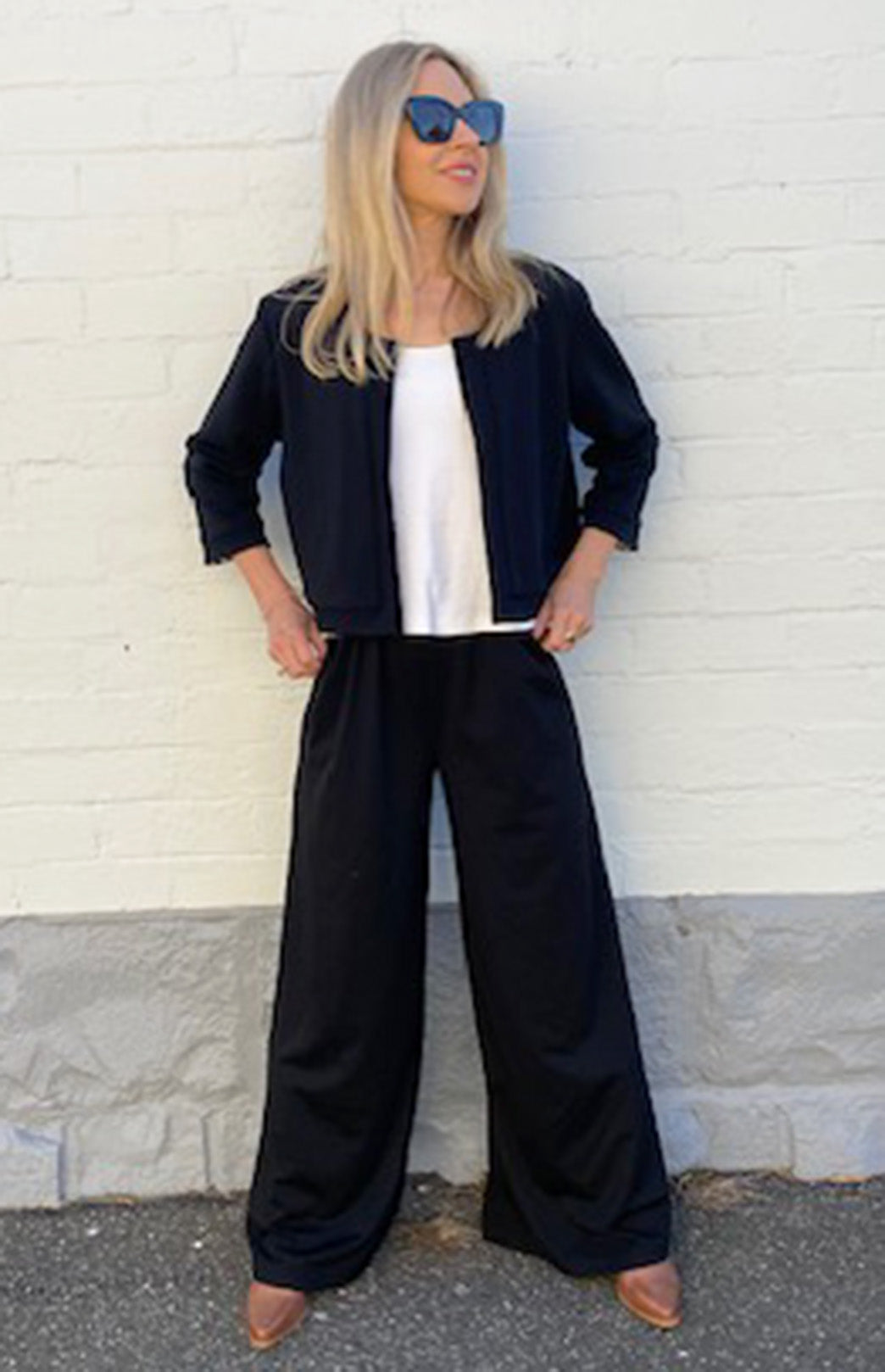 Black & Ivory Leopard Women's Merino Wool Reversible Crop Coco Jacket