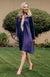 Grape Purple Women&#39;s Merino Wool Swing Dress with Long Sleeves
