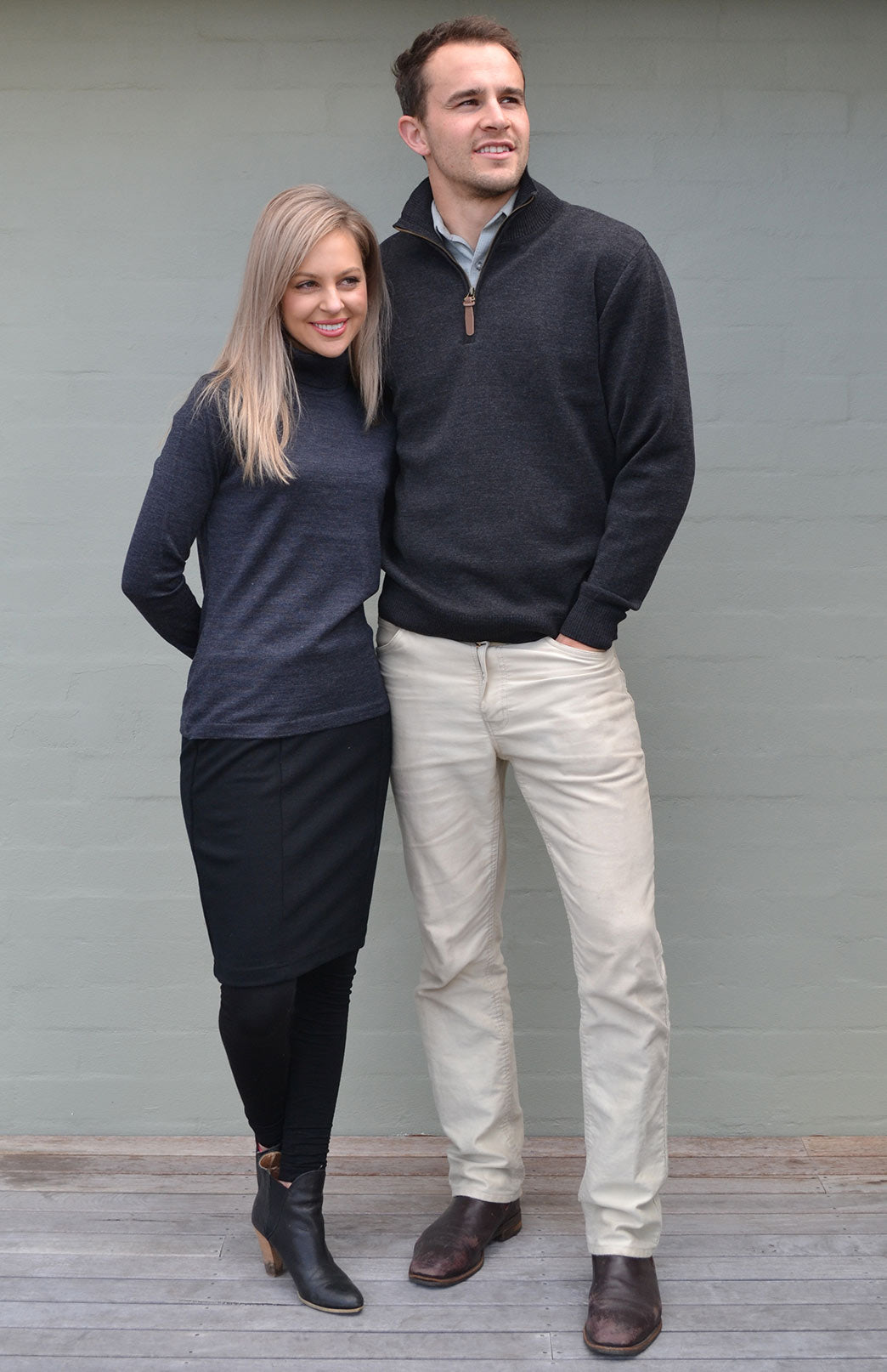 Charcoal Marl Women's Chunky Knit Roll Neck Jumper