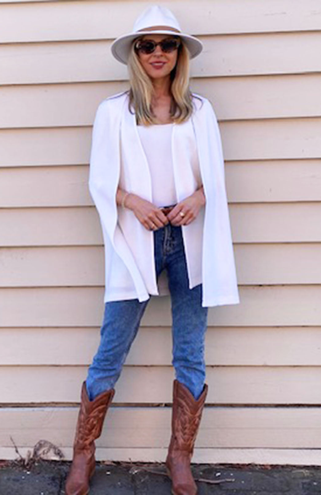 Vintage Ivory Women's Merino Wool Cape with open waistcoat 