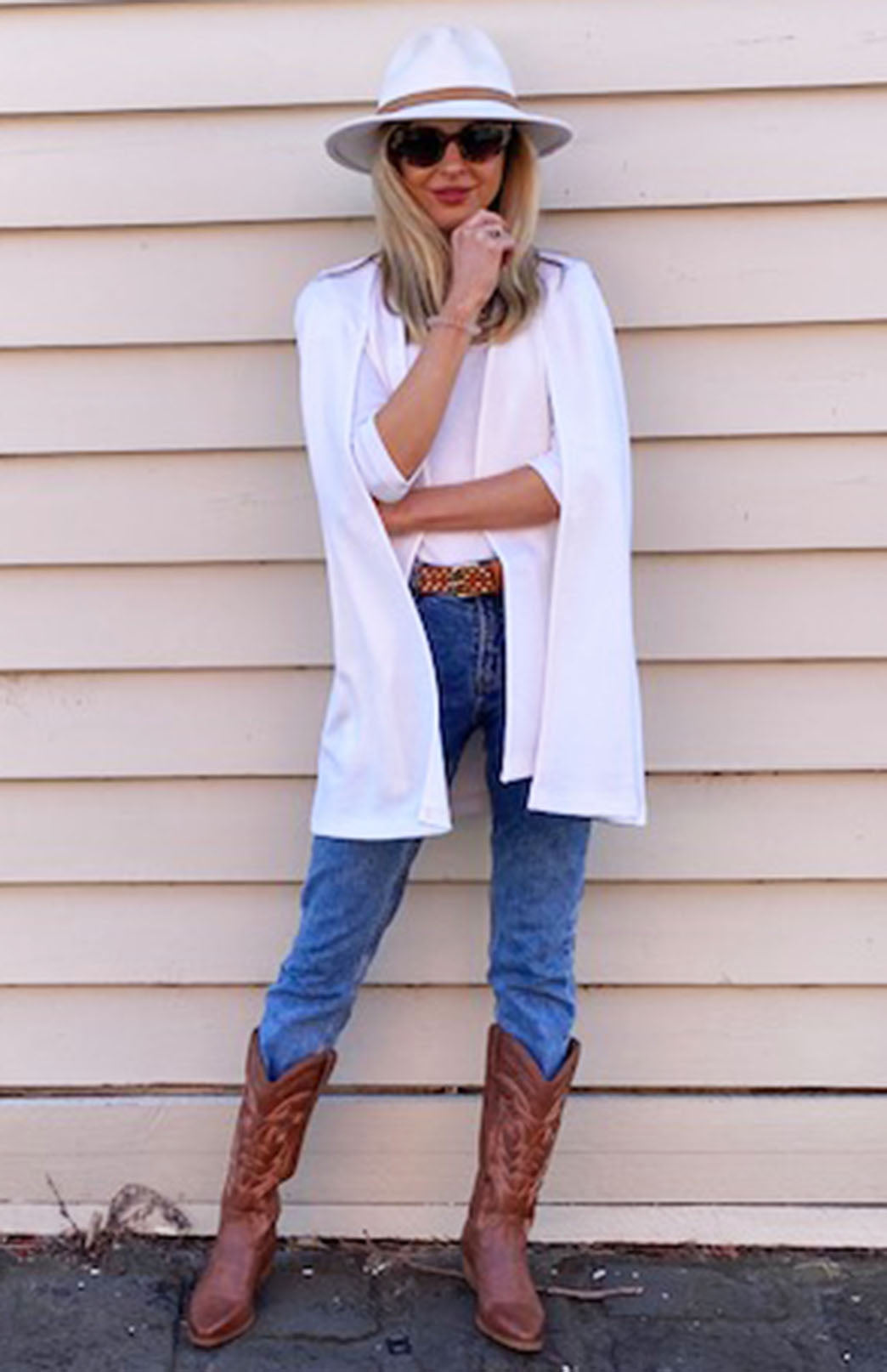 Vintage Ivory Women's Merino Wool Cape with open waistcoat 