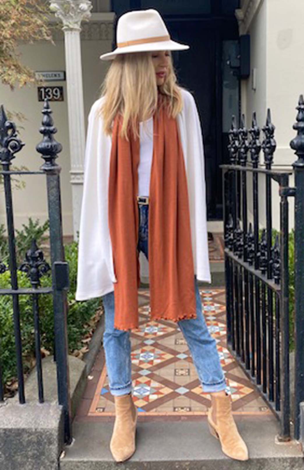 Vintage Ivory Women's Merino Wool Cape with open waistcoat 